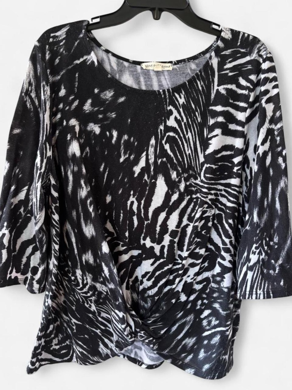 Women's Animal Print Blouse With Front Tie Detail